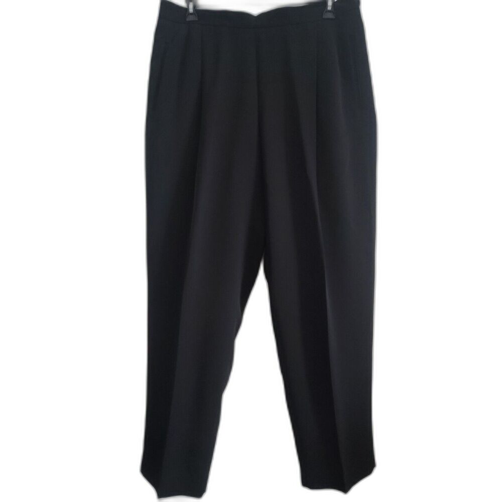 Josephine Chaus Womens Black Straight Leg Lined Plus Size 20 Dress Pants